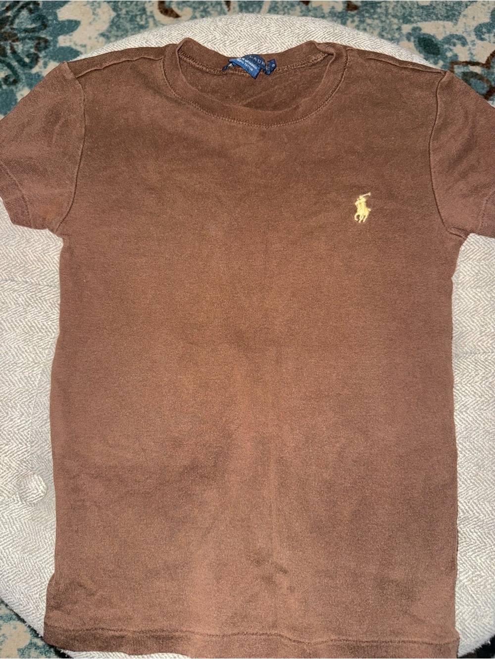 Ralph Lauren Brown Tee with Yellow Pony Logo